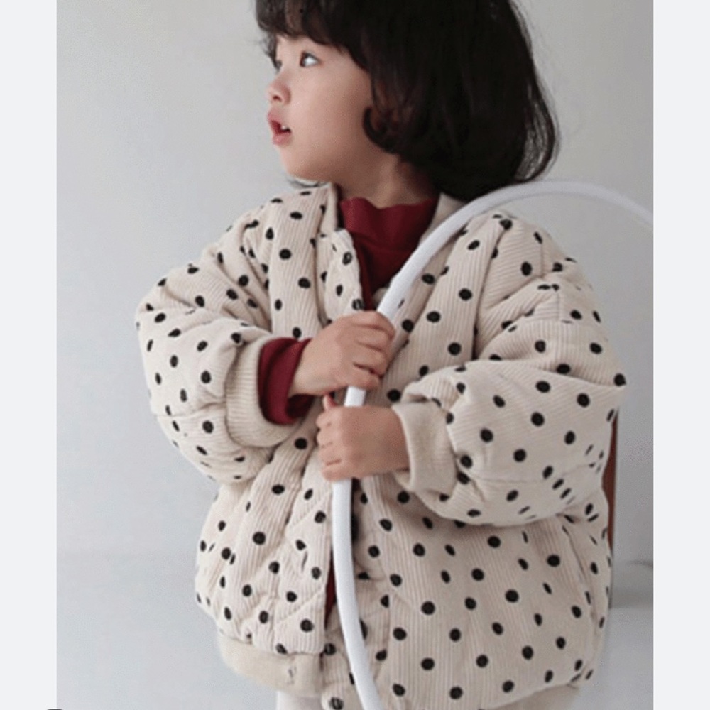 NWT Guno Corduroy Polka Dot Puff Sleeve Jacket size 3-5